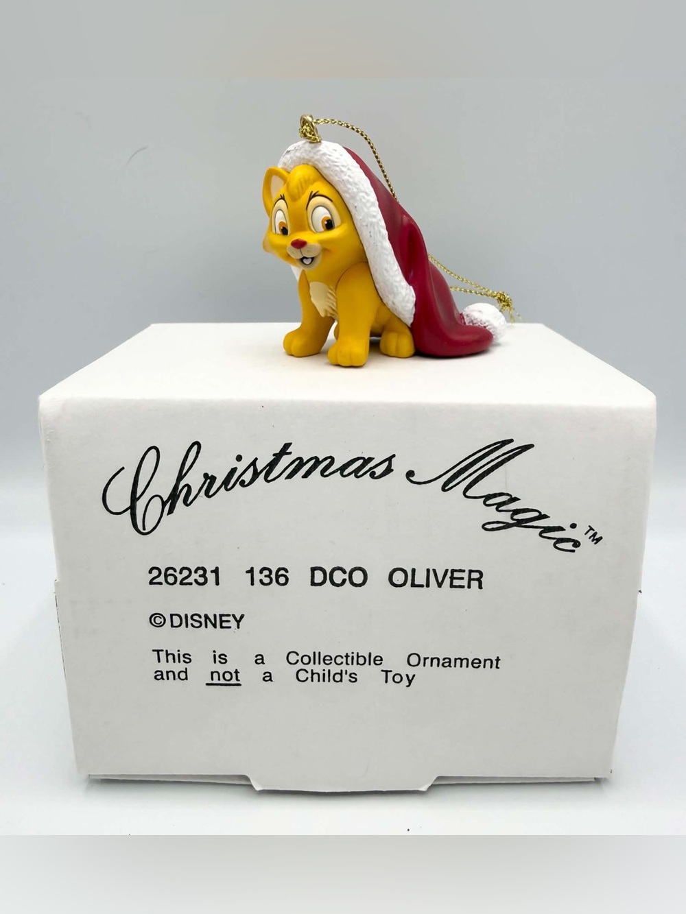 GROLIER DISNEY CHRISTMAS TREE ORNAMENT DCO OLIVER DECORATION FIGURINE COLLECTION